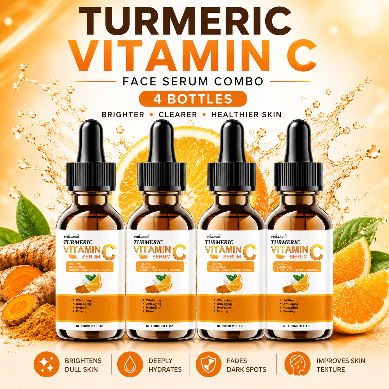 Phillauri Vitamin C Face Serum Combo (Pack of 4) | 30ml Each